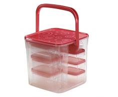 Xavax Set Frischhaltedosen, Kunststoff, Rot, Universal