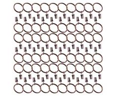 CUGBO Gardinenringe aus starkem Metall, dekorativ, rostfrei, Vorhangstange mit Clip für Fenster, Badezimmer, Zuhause, Küche, 7 cm Außendurchmesser 60pc 2.48 Kupfer