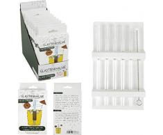 Michel Toys Trinkhalme aus Glas, 5er-Set 20 cm inkl. Bürste 5 Trinkhalme, 100% Glas, transparent, 20 cm, 1 Reinigungsbürste, kartoniert.