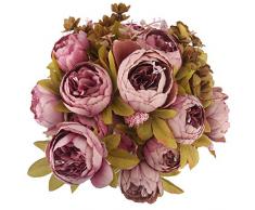 BOMAROLAN Vintage Künstliche Pfingstrose, Seide, Hochzeitsblumen, 2 Stück Art Deco Medium Sweetened Bean*2