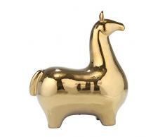 Sabrook Home Deko-Pferd, Keramik, goldfarben Modern 13x7.25x14.5 Gold