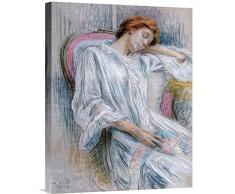 Global Galerie Budget gcs-265991–55,9–360,7 cm Marie Louise Catherine Breslau eine Junge Frau schlafend in einem Stuhl Galerie Wrap Giclée-Kunstdruck auf Leinwand Art Wand