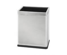 V-Part Doppelwandiger rechteckiger Papierkorb, 10 Liter, Edelstahloptik