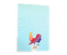 Happy Aloha Hawaiian Geschirrtuch, 100% Baumwolle, 68,6 x 45,7 cm 27 X 18 Rooster Blue