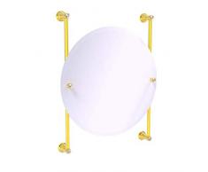 Allied Brass Carolina Crystal Collection Round Frameless Rail Mounted Mirror Wandspiegel, poliertes Messing