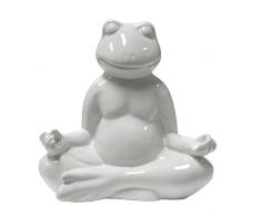 Sagebrook Home Keramik-Figur Yoga Frosch 7 x 4 x 7.5 weiß