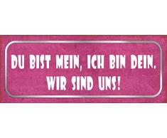 Schatzmix Spruch Du bist Mein, ich Bin Dein. Wir sind Uns 27x10 Deko tin Sign Blechschild, Blech, Mehrfarbig, 27x10 cm