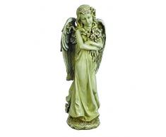 Joseph Studio 50,2 cm H Engel Umarmung Blumen Garten Statue