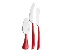 Bugatti GL3U-021 F36/3 Glamour Besteckgarnitur, 3-teilig Käsemesser San/Stahl rot 16 x 26 x 3 cm