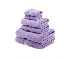 Superior - 6-teiliges Handtuchset, 900 Gramm, Baumwolle, violett