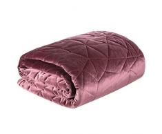 Eurofirany Bettüberwurf Velvet Samt Tagesdecke Gesteppte Geometrische Muster Decke Überwurf Steppdecke Elegant Edel Glamour Schlafzimmer Wohnzimmer Gästezimmer Lounge, Dunkelgrün, 220X240cm