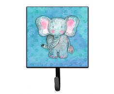 Caroline s Treasures blau Elepant Watercolor Wandhaken, Multicolor, S