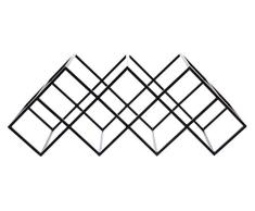 kieragrace Stockholm Lind Geometrisches Weinregal, schwarzes Metall, 52 x 16,5 x 20,3 cm, für 7 Flaschen
