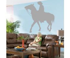 INDIGOS 4052166078955 Wandtattoo w456 Pferd Rodeo Wandaufkleber 120 x 118 cm, silber