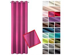 Eurofirany Rita Vorhang Gardine Glatt Schlicht Einfarbig - 8 Ösen Modern Schlafzimmer Wohnzimmer Lounge Kinderzimmer 1 Stück Einzeln, Polyester, Amarant, 140X250cm
