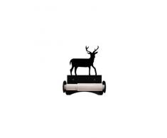 Village Schmiedeeisen 19,1 cm Deer Toilettenpapier Halter, matt schwarz, 5 1/4 in. W x 7 1/2 in. H x 3 1/2 in. D.