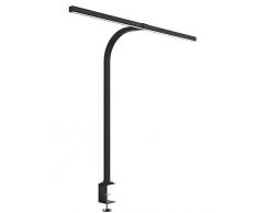 UNILUX 400124562 STRATA Extra breite LED Schreibtischleuchte schwarz LED-Tischleuchte mit automatischer Steuerung über Lichtsensor Lichtstärke und -farbe dimmbar