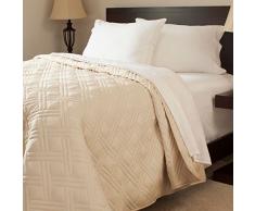 Lavish Home Solid Color Bed Steppdecke, Full/Queen, Elfenbein