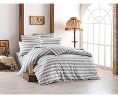 EnLora Home Bettwäsche-Set für Doppelbett, Grau, 200 x 220 cm, 4 Stück