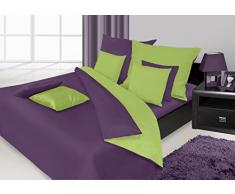 Eurofirany POS/NOVA/FIO+ZIE Bettwäsche Nova, 220 x 20, 100% Baumwolle, Satin, violett und grün