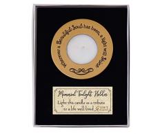 Abbey Gift Kerzenhalter mit weißem Teelicht, goldfarben