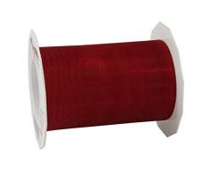 Präsent - SHEER Organzaband - rubinrot - 25-m-Rolle 112 mm