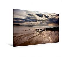 Calvendo Premium Textil-Leinwand 120 cm x 80 cm Quer, Strand bei Cap FrÃ©hel | Wandbild, Bild auf Keilrahmen, Fertigbild auf Echter Leinwand, Leinwanddruck: Abendstimmung in der Bretagne Natur Natur