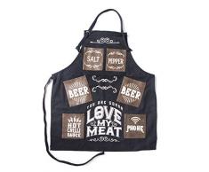 Boxer Gifts Love My Meat Kochschürze fürs Grillen, robust, Starke Taschen, für Geburtstag, Weihnachten oder Vatertag, mit toller Geschenktasche aus Segeltuch, Schwarz, Einheitsgröße