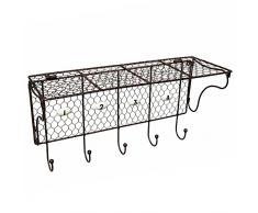 Ambiente Haus 95217 Draht Regal mit Haken 46 cm antikbraun