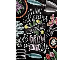 Schatzmix Spruch Plant Dreams Metallschild 20x30 Deko tin Sign Blechschild, Blech, Mehrfarbig, 20x30 cm