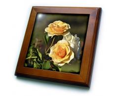 3dRose FT 59096 _ 1 Wunderschöner Peachy gelb Rosen Garten Blumen Floral Print von Fliesen, 8 von 20,3 cm