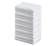 HomeLabels Premium Baumwolle Salon Handtücher – Gym Spa Handtuch – 12 Stück, weiß – 40,6 x 66 cm – ringgesponnene Baumwolle, maximale Weichheit und Saugfähigkeit, pflegeleicht
