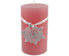 Magic Candle World Candles Lotus Stumpenkerze. Handbemalte Sterne mit Kristallen verziert. Winterkerze, Advent, Adventskranz, Weihnachts Deko.