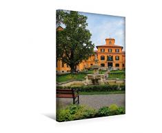 Premium Textil-Leinwand 30 cm x 45 cm hoch MÃ¼nchner Lenbachhaus und Garten