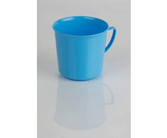 Kimmel Henkelbecher Henkeltasse Teetasse Kaffeebecher Mehrweg bruchsicher 330 ml, Kunststoff, Hellblau
