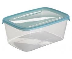 CURVER 180690 FreshN Go Frischhaltedose, dicht verschließbar, rechteckig, Polypropylen, transparent/blau, Polypropylen, transparent/blau, 3 l