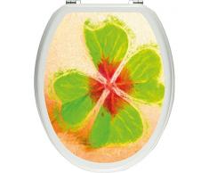 Pixxprint Glücks Kleeblatt mit 4 Blättern als Toilettendeckel Aufkleber, WC, Klodeckel - Maße: 32x40 cm, Gläzendes Material Toilettendeckelaufkleber, Vinyl, bunt, 40 x 32 x 0.02 cm