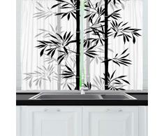 T&H Home Karo Küchen-Vorhang, Holzfäller, modischer Büffelstil, Karomuster, Retro-Stil, mit Gitter-Zusammensetzung, 2 Pfannen, für Wohnzimmer, Küche, Café, 137 cm W x 99 cm L, Scarlet Black 80 W By 63 L Art 05