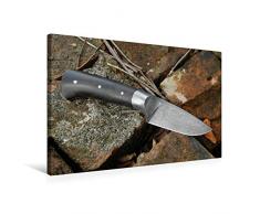 Premium Textil-Leinwand 75 cm x 50 cm quer Jagdmesser von Kilian Kreutz, geschmiedet mit Geschützlaufstahl der Weltkriegs II Vierlings Flak