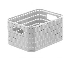Rotho Country Aufbewahrungskorb 2l, Kunststoff (PP), Mistletoe weiß, 2 Liter (18.3 x 13.7 x 9.8 cm)