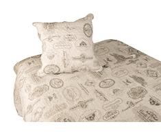 Soleil docre Tagesdecke wattiert 180x220 cm Home rot + 1 Kissenbezug