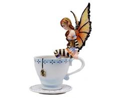 Atlantic Sammlerstücke Amy braun Teetasse Mokka Kaffee Fairy Figur Skurril Fee Figur 16,5 cm H