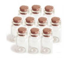 TOPWEL 24 6 ml Klein Transparent Mini Sturzglas mit Korkverschluss