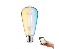 Paulmann 50395 SmartHome LED Lampe ZigBee ST64 Filament TunableWhite Kolben 7 Watt dimmbar Leuchtmittel Klar effizientes Licht Goldlicht bis Tageslichtweiß 2200-6500 K E27