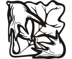 INDIGOS/Wandaufkleber-e60 schönes Blätterwerk Blatt Blüte Blumen Pflanzen Ranke 40x40 cm- schwarz, Vinyl, 40 x 40 x 1 cm