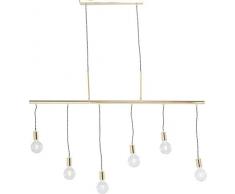 Kare Design Hängeleuchte Pole Brass Six, Wohnzimmerlampe, Pendelleuchte, Hängelampe, Esszimmerlampe, Gold (H/B/T) 140x135x8cm