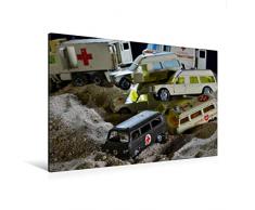 Premium Textil-Leinwand 120 x 80 cm Quer-Format Spielzeug Sanitäts - Transporter | Wandbild, HD-Bild auf Keilrahmen, Fertigbild auf hochwertigem Vlies, Leinwanddruck von Ingo Laue