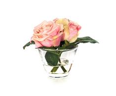 EUROCINSA Ref.87668C21 Schrank mit 3 Rosen in Rosa, Box mit 4 Stück, Kunststoff, Glas, 16 x 15 cm
