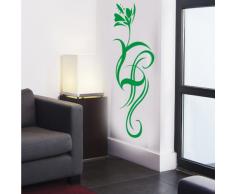 INDIGOS 4052166077415 Wandtattoo w450 Pflanze Blume Wandaufkleber 120 x 37 cm, grün
