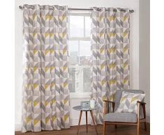 Julian Charles Delta, gefütterter Ösenvorhang, 183 x 112 x 0,1 cm, Grau